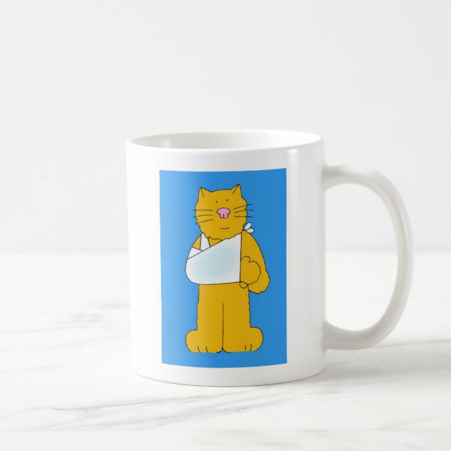 Taza De Café Gato con brazo en una cabaña se pone bien pronto (Derecha)