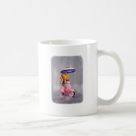 Taza De Café Gato con clase del gatito en la vespa rosada