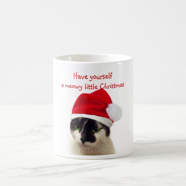 Taza De Café Gato con el Gorra de Santa (Centro)