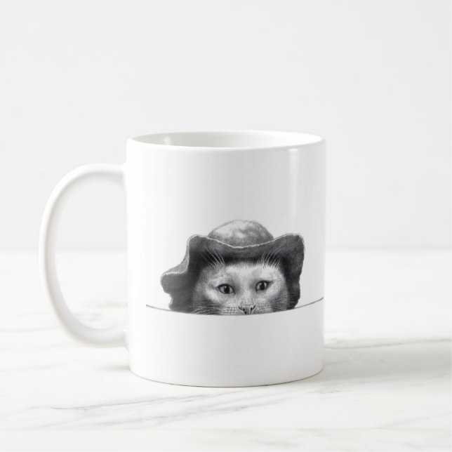 Taza De Café Gato con Gorra (Nieve) (Izquierda)