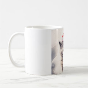 Taza De Café Gato con Santa Hat Mug