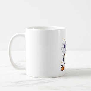 Taza De Café Gato con sombrero de bruja Latte divertido arte de