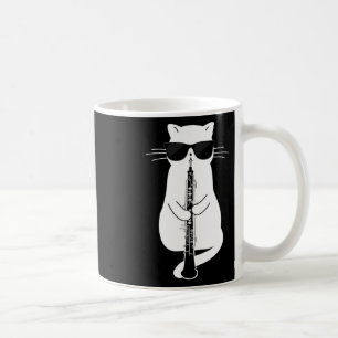Taza De Café Gato Con Sombrillas Jugando A Oboe