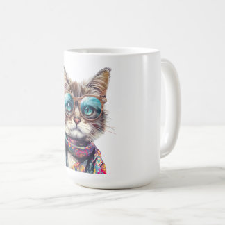 Taza De Café  Gato Cool con Lentes 