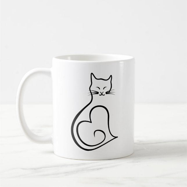 Taza De Café Gato - Corazón (Izquierda)