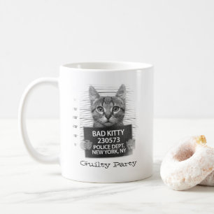 Taza De Café Gato Culpable Divertido Personalizado