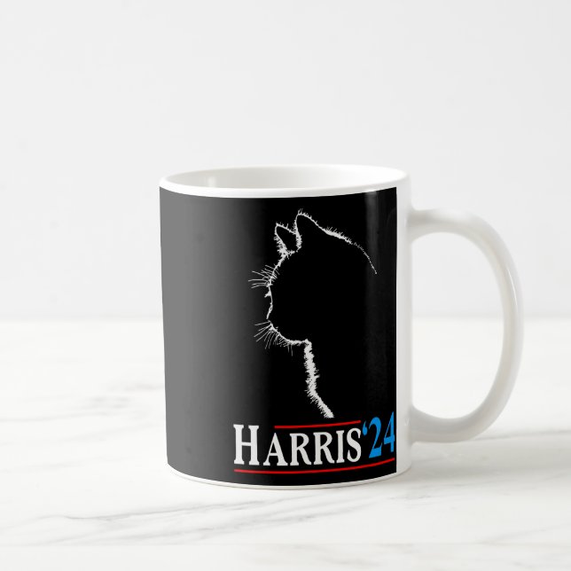 Taza De Café Gato Dama Graciosa Gato Damas Para Kamala Harris 2 (Derecha)