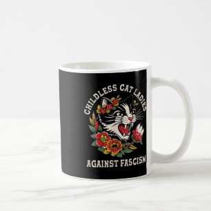 Taza De Café Gato Damas contra el fascismo Feminista Gato 1