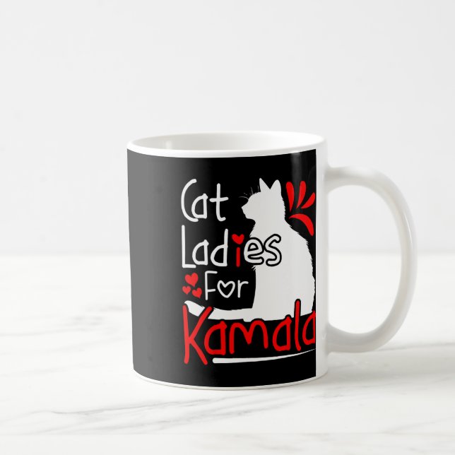 Taza De Café Gato Damas De La Gráfica Kamala Silhouette (Derecha)