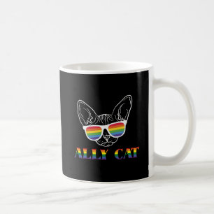 Taza De Café Gato de Ally - Gato del orgullo dulce con gafas de