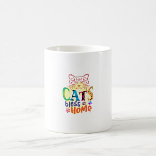 Taza De Café Gato de arte jacta bendice hogar