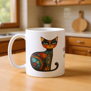 Taza De Café Gato de Arte Popular Caprichoso: No suelto pelo. D
