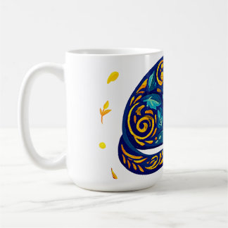 Taza De Café Gato de Arte Popular en Azul