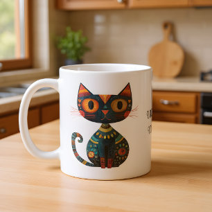Taza De Café Gato de arte popular lindo "No suelto pelo. Decoro