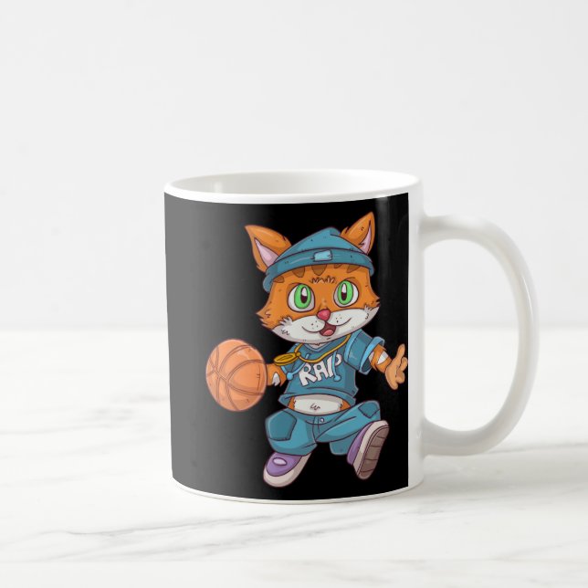 Taza De Café Gato de baloncesto (Derecha)