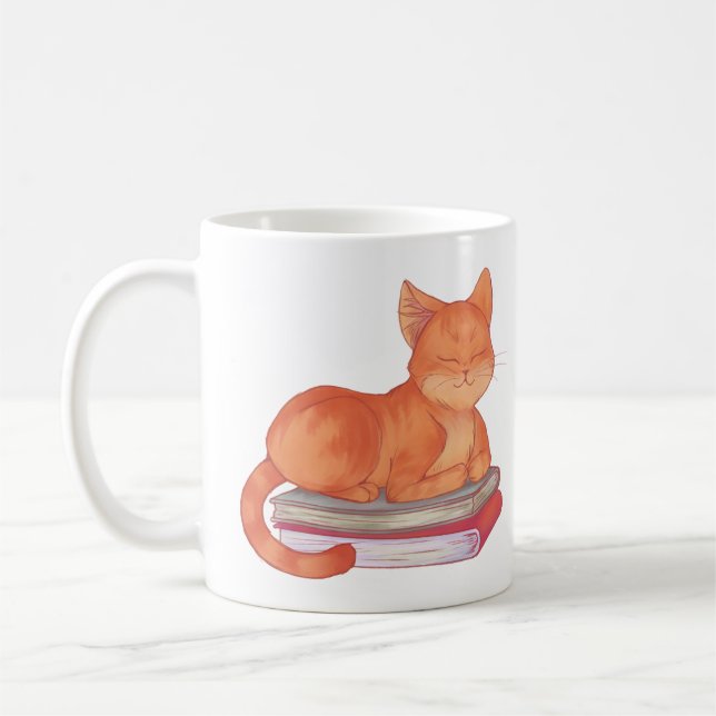 Taza De Café Gato de biblioteca (Izquierda)