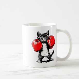 Taza De Café Gato de boxeo Guantes deportivos Guay Cute gracios