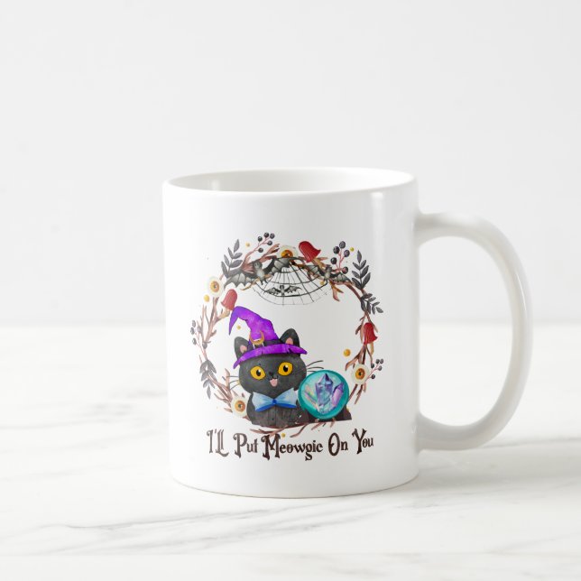 Taza De Café Gato de bruja lindo y puntiagudo (Derecha)