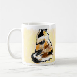 Taza De Café Gato de calicó de la parte posterior