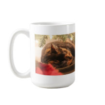 Gato de Calico dormido bajo árbol de Navidad