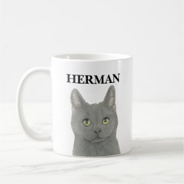 Taza De Café Gato de chartreuse gris personalizado