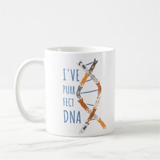 Taza De Café Gato de Ciencia Hélice de ADN Tengo ADN Purr-fecto