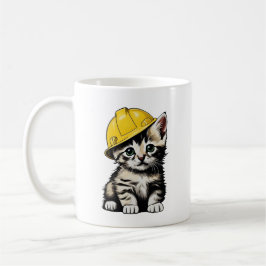 Taza De Café Gato de construcción
