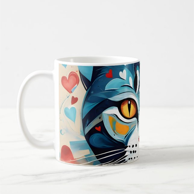 Taza De Café Gato de corazón (Izquierda)