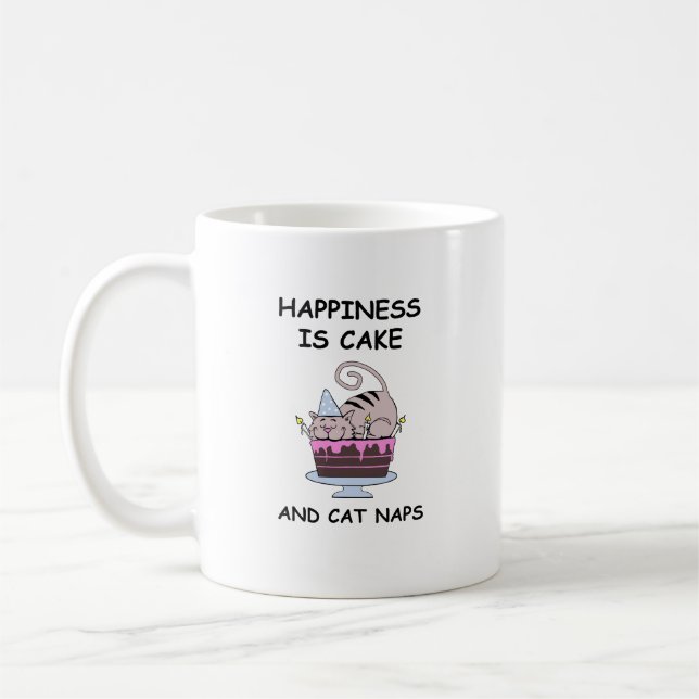 Taza De Café Gato de cumpleaños caprichoso (Izquierda)