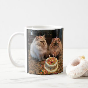 Taza De Café Gato de cumpleaños Mug celebremos con un gatito li