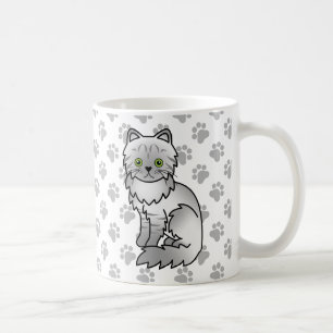 Taza De Café Gato de dibujos animados persa gris chinchilla ati
