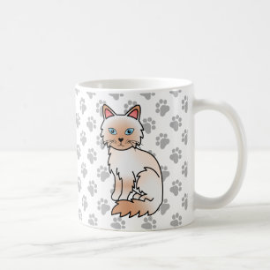 Taza De Café Gato de Dibujos Animados y Patas de Birmano / Ragd
