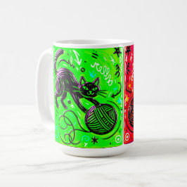 Taza De Café Gato de Dos Caras