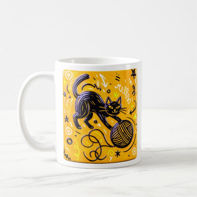 Taza De Café Gato de dos tonos  (Izquierda)