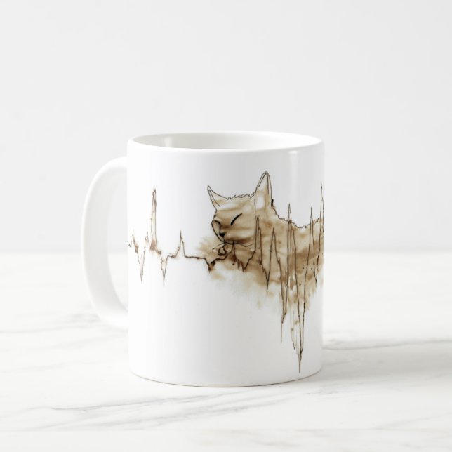 Taza De Café Gato de Enfermería de arte para café de ECG (Anverso izquierdo)