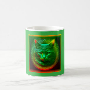 Taza De Café Gato De Fantasía Frente Al Escudo