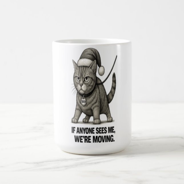Taza De Café Gato de fiesta “Nos mudamos" (Centro)