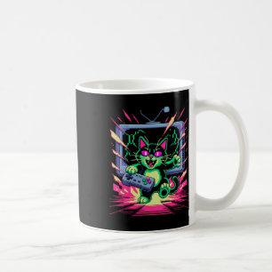 Taza De Café Gato de furia pixelada jugador retro fallo en esti
