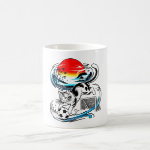 Taza De Café Gato de fútbol anime energético - Atleta personali