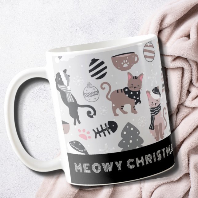 Taza De Café Gato de gato de Navidades de Cute Meowy (Subido por el creador)