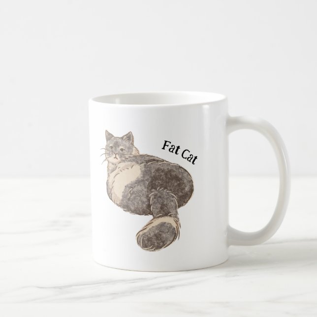 Taza De Café Gato de grasa (Derecha)