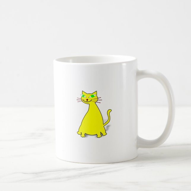 Taza De Café Gato de grasa amarillo (Derecha)