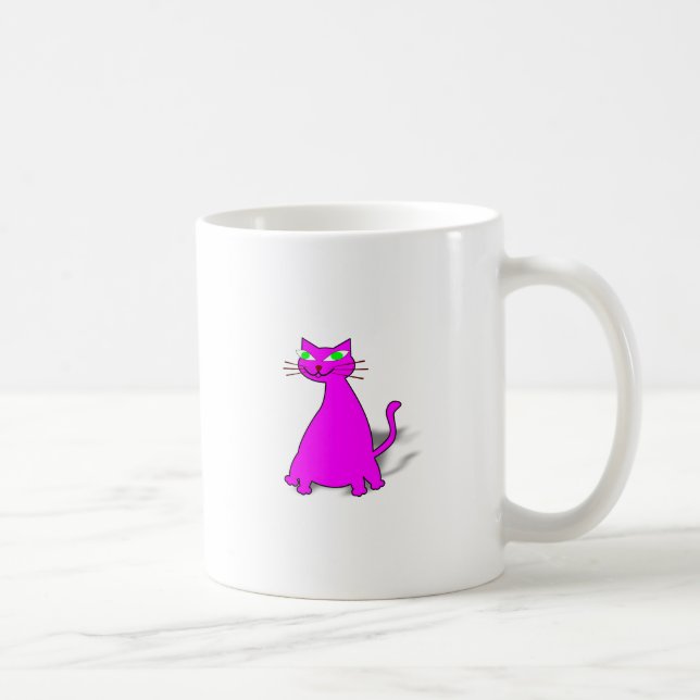 Taza De Café Gato de grasa rosa (Derecha)