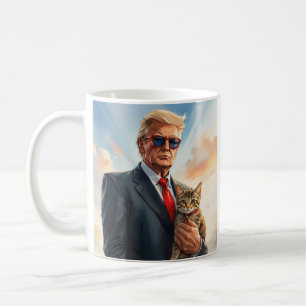 Taza De Café Gato de Guay MAGA TRUMP con gafas de sol lindas pa
