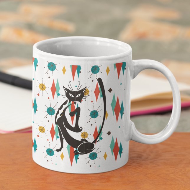 Taza De Café Gato de Guay negro de mediados del siglo XX (Subido por el creador)