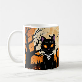 Taza De Café Gato de Halloween (Feliz Halloween , Regalo para l