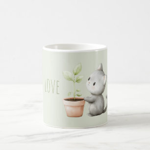 Taza De Café Gato de jardín con amor por las plantas