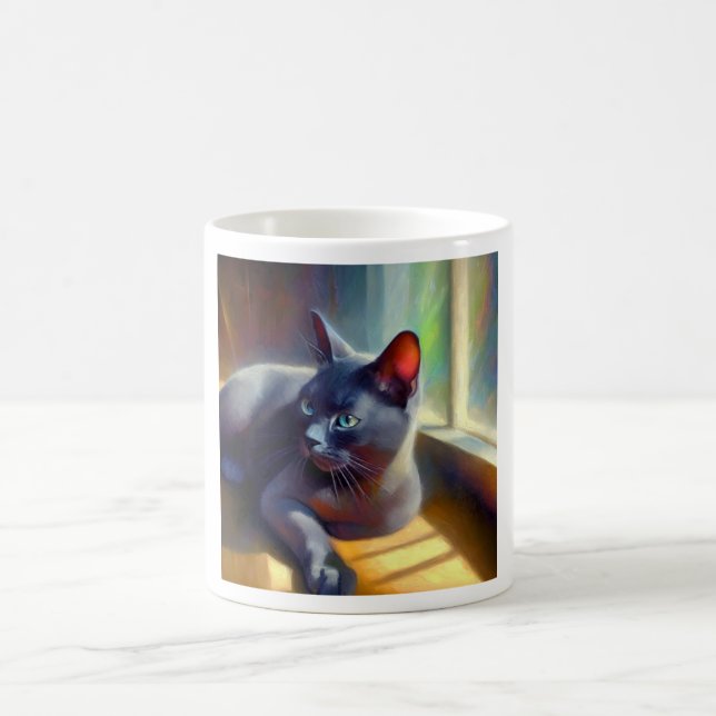 Taza De Café Gato de Korat (Centro)