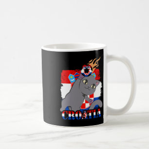Taza De Café Gato de la bandera croata Fútbol croata Raíces cro