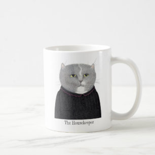 Taza De Café Gato de la casa CAT Mug blanca + texto
